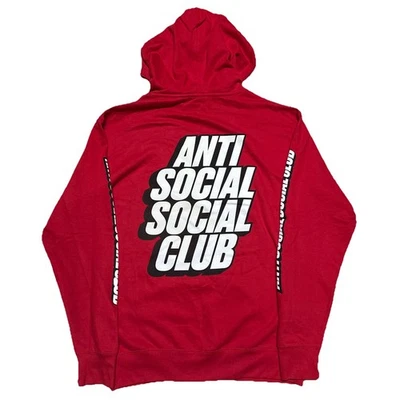 Sudadera con Capucha Anti Social Club Block Deletrear Logo Rojo Doble Cara Talla M Foto 1 de 4