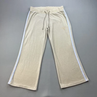 Pantalones deportivos vintage Rocawear para mujer grandes de terciopelo crema acampanados pierna ancha hechos en EE. UU. Foto 1 de 4