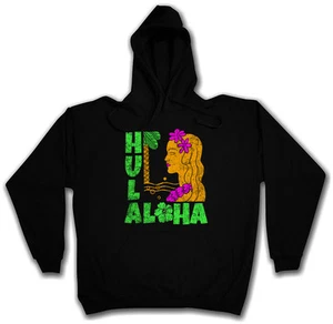 HULA GIRL HOODED SWEATSHIRT HOODIE Aloha Island Tiki Bar Sailor Beach Restaurant - Picture 1 of 2
