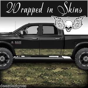 Camo Rocker Panel Military Digital Graphics Decal Wrap Truck SUV Van Camouflage - Picture 1 of 2