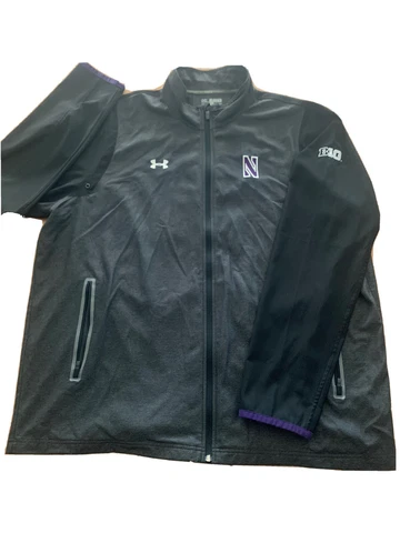 Northwestern Wildcats Under Armour Full Zip Track Jacket Mens 3XL Gray. Black Cover