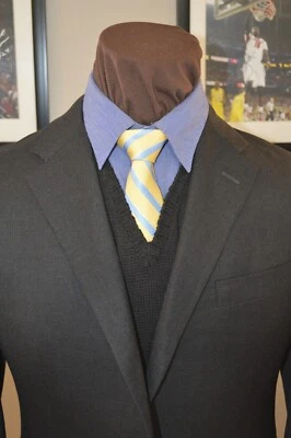 Casaco esportivo Hickey Freeman 2btn cinza carvão super 150s loro piana blazer tamanho 40S - Imagem 1 de 4