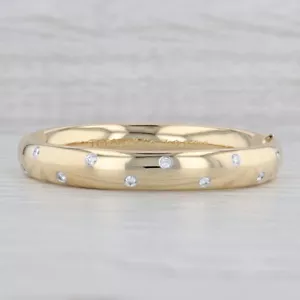 Tiffany & Co Etoile 0.45ctw Diamond Bangle Bracelet 18k Gold Platinum 5.5" Box - Picture 1 of 10