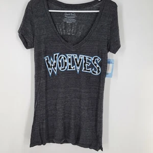 Womens Majestic Threads Minnesota Timberwolves Rubio V-Neck T-Shirt Large NEW - Picture 1 of 2