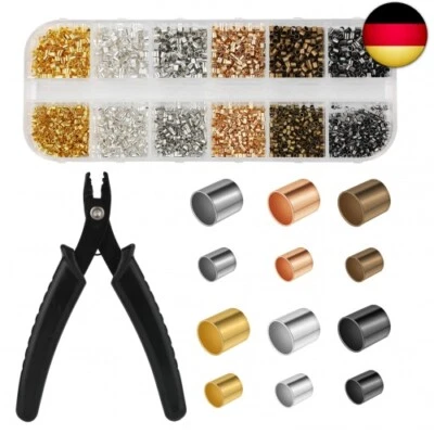 2700stk Crimp Perlen Set, 1,5mm und 2mm Quetschperlen mit Quetschzange 6 Farben - Bild 1 von 4