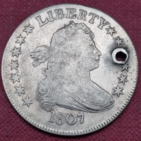 1807 Draped Bust Half Dollar 50c Better Grade F - VF Details #56954 Cover
