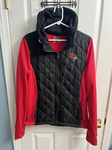 Colosseum Illinois State Redbirds Hooded Jacket Women’s XL Red Quilt Puffer Zip - Picture 1 of 5
