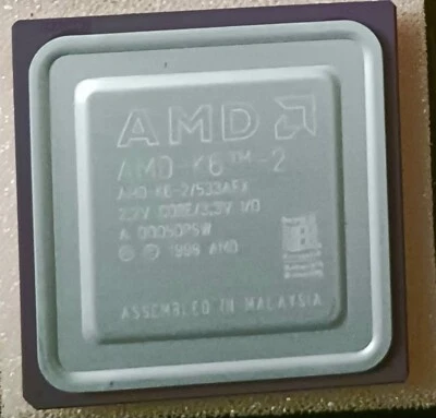 AMD K6-2/533AFX 2.2V Core/3.3v Super Socket 7 CPU Processor 533mhz - Image 1 of 2