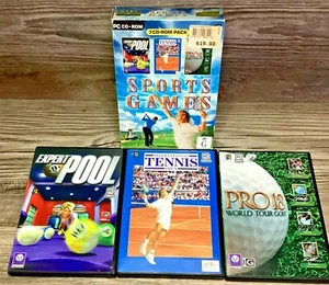 Vintage PC CD ROM Pack Sport Games Box Set Pro Golf 18 Expert Pool Tennis - Picture 1 of 8
