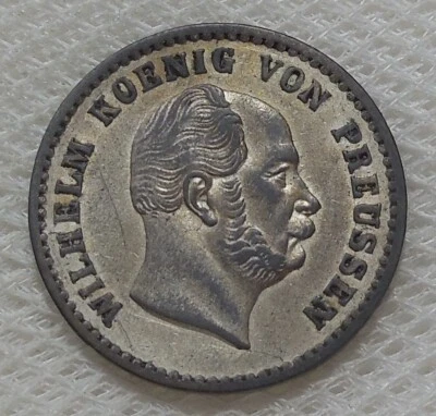 1862 A PRUSSIA GERMAN STATES 2-1/2 GROSCHEN SILVER COIN XF-AU - Image 1 of 2