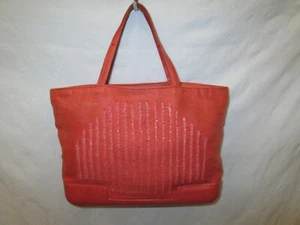 BOTTEGA VENETA HANDBAG MINI TOTE SALMON FABRIC LEATHER BEADED - Picture 1 of 19