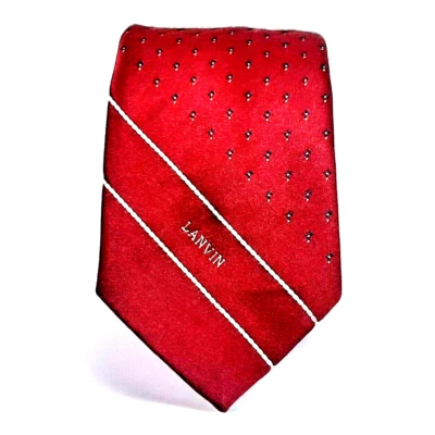 Corbata Lanvin-Auténtica-100% Seda-L52- Calce Ajustado Para Hombre Hecha en Francia De Colección Foto 1 de 4