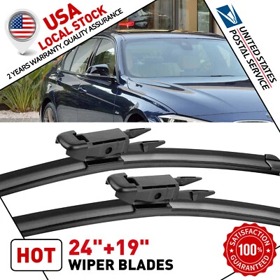 OEM Quality Windshield Pair 24"&19" Wiper Blades For BMW 340i xDrive 2016-2018 — 第 1/4 张图片