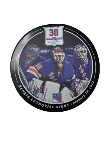 Henrik Lundqvist Retirement Hockey Puck #30 New York Rangers - January 28 2022 Cover