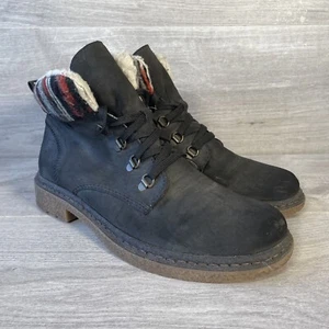Rieker Boots Womens Black UK Size 6.5 (EU 40) Ankle Faux Fur Lines Shoes - Picture 1 of 9