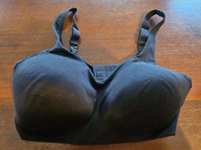 Vanity Fair Bra Womens 2XL Beyond Comfort Simple Wirefree 72204 Black - Image 1 of 3