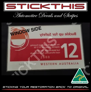 Reproduced Historic WA Rego Registration Label Decal Sticker 1999 (July+) - 2011 - Picture 1 of 3