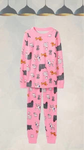 Ex Hanna Andersson Kids Printed Long john Pyjama Set in Pink - Picture 1 of 1