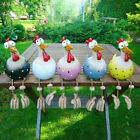 Funny resin chicken garden plug hen rooster chickens bird edge sitter Handmade