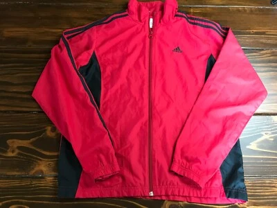 Chaqueta Adidas, Mujer Mediana, Roja Negra, Cremallera Completa, Ropa Deportiva Ligera, Logo Foto 1 de 4