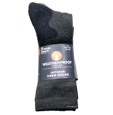 Calcetines impermeables vintage para hombre 5 pares zapatos talla 6-12 mezcla de lana humedad doble Foto 1 de 4