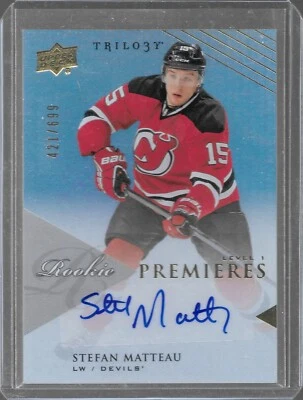 2013-14 Upper Deck Trilogy Rookie #161 Stefan Matteau Auto RC /699 Devils - Image 1 of 2