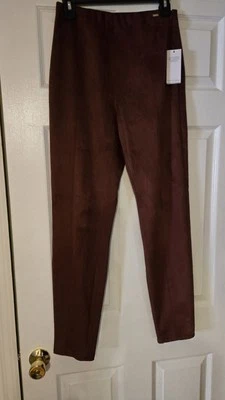 Guess Large Soft Faux Suede Leggings Maya Stretch Side Zipper Mystic Wine NWT - Image 1 of 4