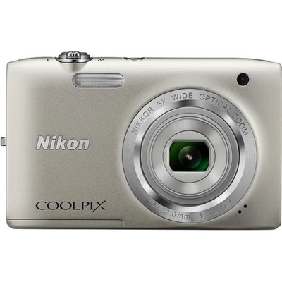 Nikon COOLPIX S2800 CCD Digital Camera Silver 20MP 5x Optical Zoom, 2.7" LCD - Image 1 of 4