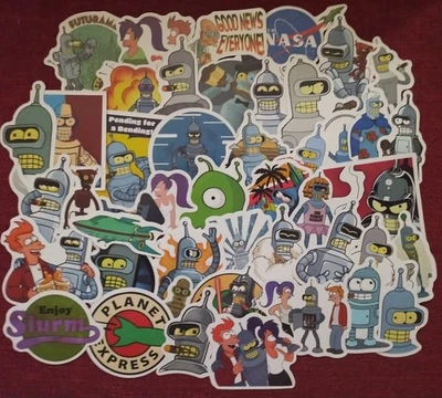 50pc. FUTURAMA WATERPROOF VINYL STICKERS/DECALS - Image 1 of 2