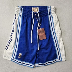 Pantalones Cortos Mitchell Ness Lakers Swingman Alternativos Para Hombre Pequeños Azul Malla NBA LA 96-97 - Imagen 1 de 14