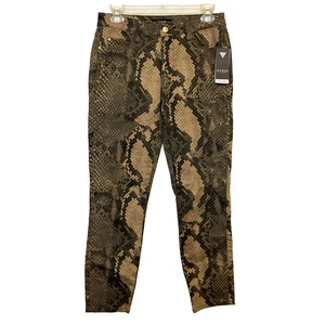 Guess Women Skinny Jeans 26 Sexy Curve Samara Natural Wash Snake Snakeskin Print - Picture 1 of 8