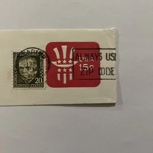 USA 15 Centesimi Zio Sam Cappello Busta Postale Taglio Quadrato  - Foto 1 di 1