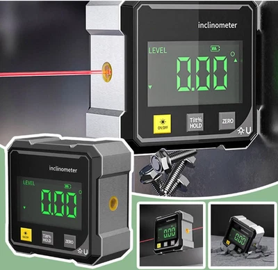 Digital Angle Finder with Electronic Laser 4-Side Strong Magnetic Angle Gauge - Image 1 of 4