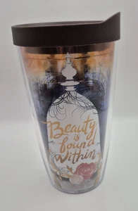 Vaso aislante Tervis de La Bella y la Bestia de Disney con tapa marrón 16 oz - Imagen 1 de 9