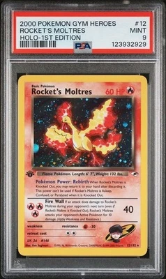 2000 POKEMON GYM HEROES #12 ROCKET'S MOLTRES HOLO-1ST EDITION PSA 8 - Image 1 of 2