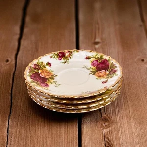 4er Set Vintage Royal Albert Old Country Roses Teetassen Untertassen 5" - Bild 1 von 6
