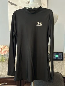 Boys Under Armour UA Black long sleeve compression shirt youth large or 14/16 - Picture 1 of 5