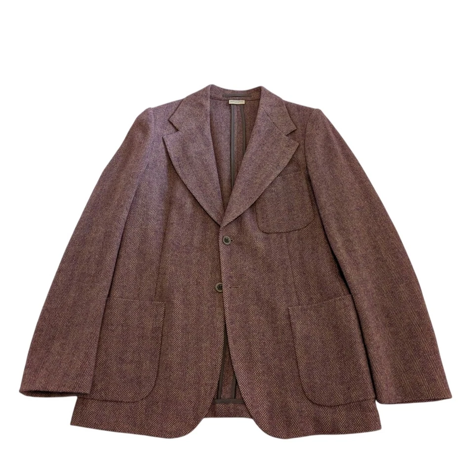 Dries Van Noten Men's Lavender Herringbone Tweed Jacket Size IT50 - Image 1 of 4