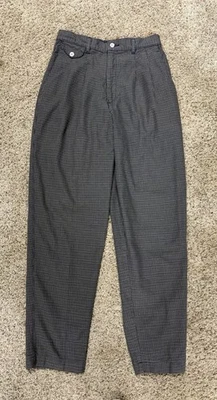 Pantalones de vestir plisados vintage años 90 Lee pata de gallo 29x30 azul marino marrón cuadros 1997 Foto 1 de 4