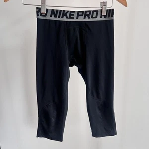 Nike Pro Boys Youth Medium Black Gym Sports Pants Athletic Wear Football - Picture 1 of 6