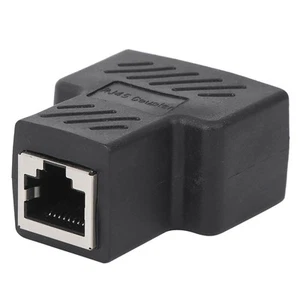 5PCs Netzwerk Splitter RJ45 1 In-2 Drei Weg Adapter Draht Extender Schwarz - Afbeelding 1 van 13
