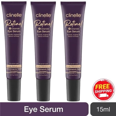 3x Clinelle Retinol Ceramide Augenserum 15ml reduziert Falten Augenringe - Bild 1 von 4