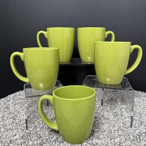 Taza de café Corelle tazas gres verde lima ~ juego de 5 ~ usado en excelente estado - Imagen 1 de 4