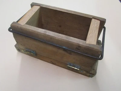 Vintage Hand Carved Wooden Maple Sugar Folding Mold Brass Bar Closure - Image 1 of 4