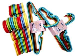 24pcs Children Kid's Plastic Coat Hanger Baby's Clothes Hangers coloured BULK - Picture 1 of 9