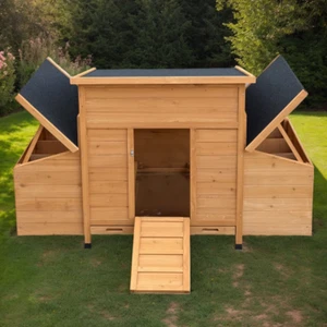 55" Outdoor Chicken Coop Hen House, Waterproof Poultry Cage w Nesting Boxe - Picture 1 of 8