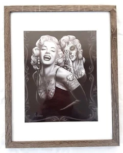 2012 Gonzales Marilyn Monroe Print Wood Framed Matted 15" x 12"  Black & White - Picture 1 of 6