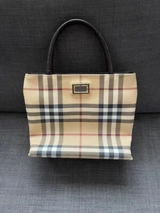 Vintage Burberry Mini Handtasche kariert beige-braun - Bild 1 von 10