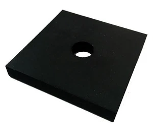 Almohadilla de soporte de aislamiento vibratorio de goma neopreno Herco 3,5"" x 3,5"" x 0,5"" (Negra) - Imagen 1 de 2
