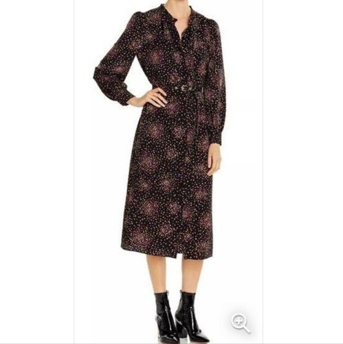 Abito stile camicia Kate Spade Disco Dots Ruffle collo elastico. Taglia 4